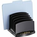 Officemate Internatnl INCLINE SORTER, 6 SECTIONS, LETTER TO LEGAL SIZE FILES, 7.5in X 7.5in X 6.4in, BLACK OIC22222